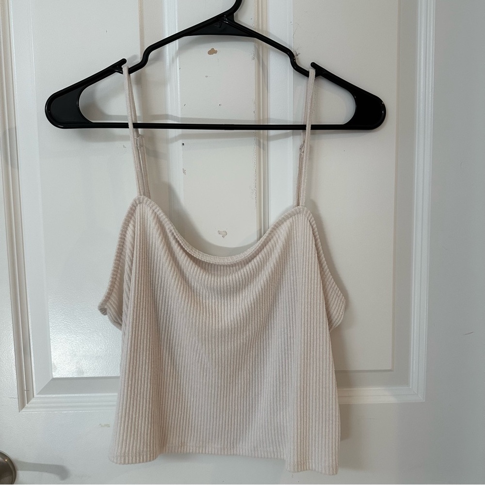 XL Express Cream Ribbed Tank